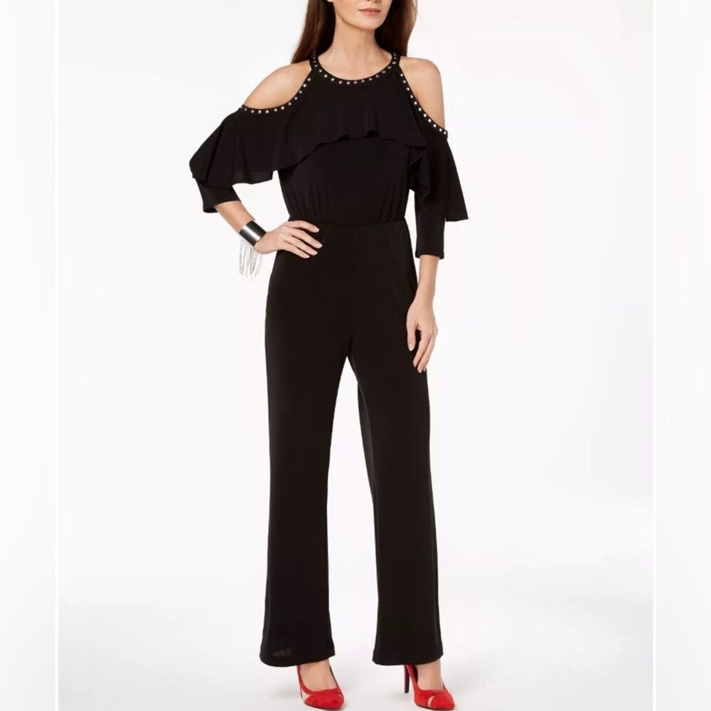 Thalia Sodi black Tarragona jumpsuit Large Night Out Jumper NWT